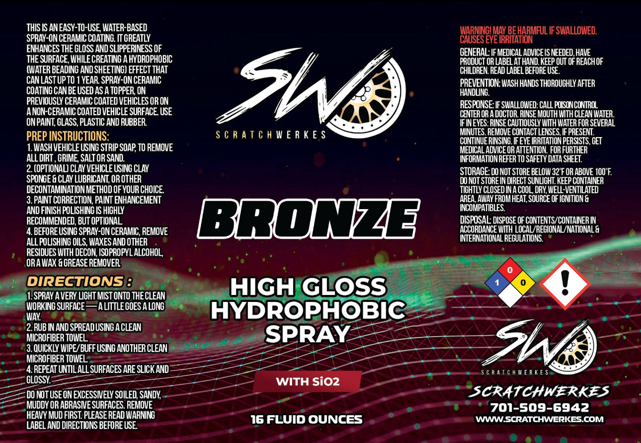 Bronze – High Gloss Hydrophobic Spray